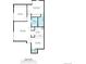 Detailed floor plan showcasing the layout of the home, including the living room, bedrooms, bathroom, and kitchen at 12172 Melody Dr # 102, Denver, CO 80234