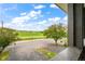 Picturesque view of a green landscape from a balcony with a white fence, and a peaceful road at 404 Raspberry Ln, Monument, CO 80132