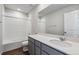 Modern bathroom features neutral walls, white tiling, and a shower-tub combo at 14400 Heritage Dr, Mead, CO 80504