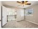 Bedroom boasts plush carpet, a ceiling fan, and a closet for storage at 1905 Graphite Ct, Castle Rock, CO 80108