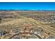 Aerial view of home on a cul-de-sac with mountain views, nestled in a Gathering-friendly suburban community at 16333 Prairie Farm Cir, Parker, CO 80134