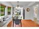 Charming dining area with a breakfast nook, gray cabinets and stainless appliances at 4670 E Euclid Cir, Centennial, CO 80121