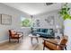 Cozy living room with hardwood floors, bright windows, and stylish decor at 3550 Magnolia St, Denver, CO 80207