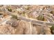 Aerial view of the neighborhood with a creek and walking path nearby at 102 Jackson Cir, Louisville, CO 80027