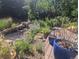 Lush backyard featuring a serene pond, a deck area, and lots of vibrant plants at 1080 Ithaca Dr, Boulder, CO 80305