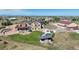Expansive property featuring a luxury home with an outdoor entertainment area, pool, and detached garage at 11624 Dunrich Rd, Parker, CO 80138