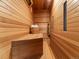 Inviting wooden sauna featuring bench seating and traditional design elements for relaxation at 7858 Oban Ct, Lone Tree, CO 80124