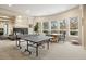 Spacious recreation room featuring a fireplace, multiple windows and an area for playing ping pong at 145 Capulin Pl, Castle Rock, CO 80108