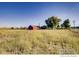 Expansive property with a charming red farmhouse nestled in a field of tall grass at 14798 N 115Th St, Longmont, CO 80504