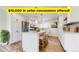 Bright kitchen with stainless steel appliances, white cabinetry and an island with barstool seating at 7818 Florado St, Denver, CO 80221