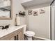 Modern bathroom with new vanity, stylish fixtures, and walk in shower at 4305 Red Rock Dr, Larkspur, CO 80118