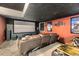 Home theater room with reclining seats and projection screen at 4305 Red Rock Dr, Larkspur, CO 80118