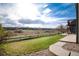 The backyard is spacious and grassy and has an open field behind it at 10233 Silver Maple Cir, Highlands Ranch, CO 80129