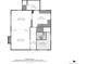 First floor plan showing the layout of the living room, dining room, kitchen, bath and bedroom at 1815 S Ogden St, Denver, CO 80210