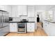 Bright kitchen featuring stainless steel appliances, white cabinets, and modern design at 1815 S Ogden St, Denver, CO 80210