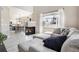 Open-concept living space featuring a modern fireplace, plush seating, and stylish decor at 4307 Beautiful Cir, Castle Rock, CO 80109
