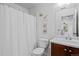 Bathroom with shower and decorative wall art at 11935 Riverstone Cir # 6D, Henderson, CO 80640