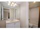 Basement bathroom with a shower/tub combo and updated vanity at 3272 Brushwood Dr, Castle Rock, CO 80109