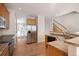 Kitchen with stainless steel appliances and hardwood floors at 3272 Brushwood Dr, Castle Rock, CO 80109