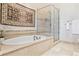 Relaxing bathroom with soaking tub and glass-enclosed shower at 2200 S University Blvd # 514, Denver, CO 80210
