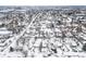 Aerial view of residential neighborhood in winter at 5454 Clay St, Denver, CO 80221