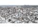 Aerial view of neighborhood and city skyline at 5454 Clay St, Denver, CO 80221