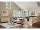 Bright and airy living room with hardwood floors, vaulted ceiling, and abundant natural light at 7836 S Fairfax Ct, Centennial, CO 80122