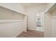 Walk-in closet featuring carpet, built-in shelves, and hanging rods for optimal storage and organization at 845 Leeward St, Lochbuie, CO 80603
