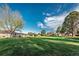 Expansive community greenspace with lush lawns, mature trees, and well-maintained landscapes under a bright blue sky at 7945 York St # 2, Denver, CO 80229