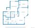 A clear floorplan layout showing the primary bedroom, bedroom, living room, kitchen, bathrooms, dining area, and laundry room at 494 Black Feather Loop # 108, Castle Rock, CO 80104