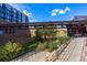 Picturesque walking path and bridge with mature landscaping, providing pedestrian access to nearby buildings at 494 Black Feather Loop # 108, Castle Rock, CO 80104