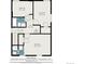 Floor plan showcasing bedrooms, bathrooms, and hall with detailed dimensions at 300 Inca St # A, Denver, CO 80223