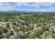 Scenic aerial view of a neighborhood filled with lush greenery, charming homes, and distant mountain views at 2440 Saulsbury St, Lakewood, CO 80214