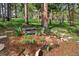 Tranquil backyard featuring a well-manicured lawn and a charming rock garden at 929 Coneflower Dr, Golden, CO 80401