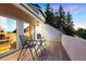 Inviting balcony with room to sit and relax while enjoying the pleasant view of the surrounding neighborhood at 929 Coneflower Dr, Golden, CO 80401