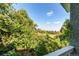 View from balcony overlooking green trees and a distant field at 8888 W 37Th Pl, Wheat Ridge, CO 80033