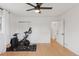 Spacious room includes a ceiling fan and exercise equipment at 3440 N Harrison St, Denver, CO 80205