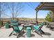 Beautiful backyard patio featuring an outdoor fire pit with seating and amazing views of the neighborhood at 8621 S De Gaulle Ct, Aurora, CO 80016