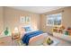 This delightful bedroom features a cheerful decor, plenty of natural light, and ample play space at 6911 Chestnut Ct, Parker, CO 80134