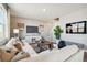 Comfortable living room featuring a plush sofa, television, and stylish decor, creating a relaxing space at 4853 Cattle Cross Ln, Castle Rock, CO 80104