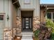Inviting entryway featuring stone accents and decorative plants enhancing the home's curb appeal at 2113 Fountain Cir, Erie, CO 80516