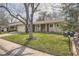 Landscaped front yard features a mature tree providing shade, enhancing the home's curb appeal at 3597 S Joplin St, Aurora, CO 80013