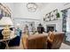 Bright living room with fireplace, vaulted ceilings, modern decor, and comfortable seating at 6375 E Tufts Ave, Englewood, CO 80111