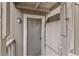 Close-up view of an apartment door with the unit number and storage closet next to the entrance at 100 Now Colorado Ct # D1, Breckenridge, CO 80424