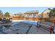 Backyard featuring a patio with outdoor seating, a wooden bench, and a fenced-in yard at 1824 Morningview Ln, Castle Rock, CO 80109