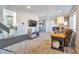 Comfortable living room with plush carpeting, a fireplace, and stylish furnishings at 13742 W 67Th Pl, Arvada, CO 80004