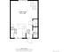Detailed floor plan showcases the layout with dimensions for the living room, kitchen, foyer, and bathroom at 1543 S Ouray Cir # B, Aurora, CO 80017