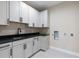Laundry room featuring modern cabinetry, black hardware and sink at 1100 S Elizabeth St, Denver, CO 80210