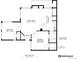 Two-bedroom, two-bath floor plan, 775 sq ft at 4084 S Carson St # A, Aurora, CO 80014