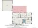 Floorplan showing garage, patio, kitchen, bedroom, living room, dining area and primary bedroom at 6868 S Birch Way, Centennial, CO 80122
